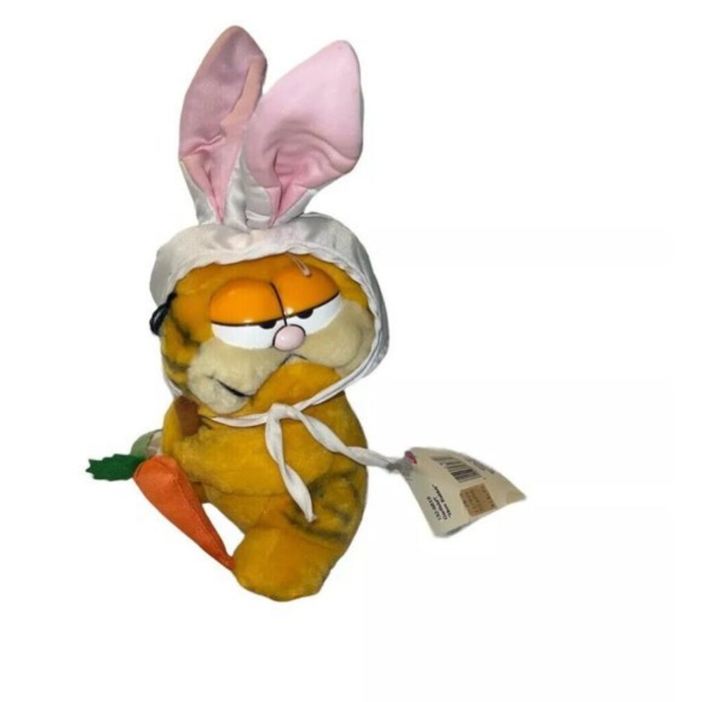 Vintage Dakin Vintage Garfield Easter Bunny Ears Rabbit Carrot Plush 13” 80s